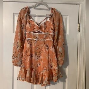 Saints + Secrets mini cutout floral dress